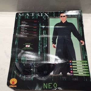 Men’s costume Neo Matrix incl. coat & glasses- One size & fits to 44 jacket Sz